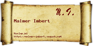 Malmer Imbert névjegykártya